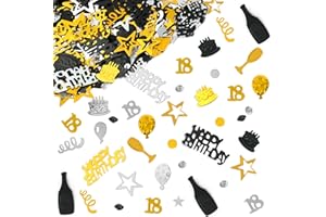 OSDUE 18th Gold Confetti Bag 30g, 1200 Pieces Birthday Cake Confetti Table Scatter, Glitter Table Scatter Sprinkles for Birthday Party, Anniversary Wedding Anniversary Decoration