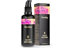 ‎SATIN NATUREL Satin Naturel BIO Rosenöl 100ml – 100% reines, kaltgepresstes Hagebuttenöl (Rosa Canina) – Gesichtsöl, Körperöl, Massageöl & Haaröl – Wildrosenöl zur Pflege trockener Haut mit Anti-Falten-Wirkung