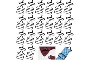 BAVOOTY Clips de noeud Papillon,Clip Noeud Papillon,Ensembles de Pinces à Noeud Papillon Réglables,Pinces à Cravate Réglables en Métal, Attache Noeud Papillon Reglable,Cravate Clip, Attaches Boucles,20 set