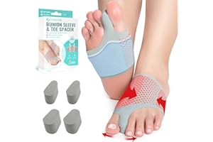 TENICORE Orthese Hallux Valgus Coussinets en Silicone Chaussettes Hallux Valgus 1 Paire Gros Orteil Correcteur Soulagement de la Douleur Femmes Hommes Taille S 34-37