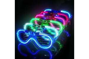 Ainiv LED Leuchtbrille/Shutter Shades Brille, Kabellos Party Brille, Party Sonnenbrille, Leuchten Sie Neon Rave Brille Glow, Flashing LED Sonnenbrille Kostüme für Party Karneval Halloween Weihnachten