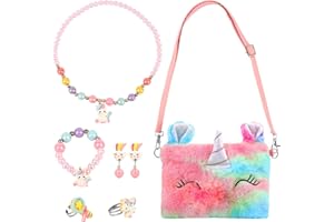 Talifoca Sac Licorne Jouet Fille 2-8 Ans, Bijoux Licorne Fille Cadeau Anniversaire