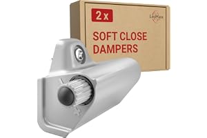 LouMaxx Mjukstängande Dämpare Skåp 2-pack - Dörrdämpare för Tyst Stängning - Soft Close Skåpdämpare Grå - för Köksskåp och Ga