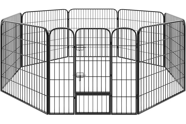 tectake® Parc pour Chien et Petits Animaux Modulable & Pliable Enclos pour Chat extérieur Parc Chiot Cloture Anti Fugue Chien Grillage sans Toit, Portes avec Double verrou