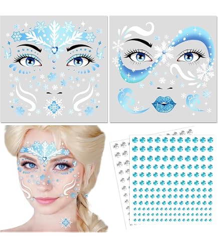 Tatouages Temporaires Paillettes Party Factory - Pour Visage, Fête, Halloween, Carnaval, Enfants Et Adultes