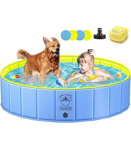 Peteast Splash Tappeto Spruzzatore Per Cani – Vasca Gonfiabile 170 Cm, PVC Spesso, Antiscivolo, Per Esterno