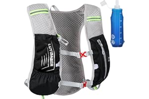 MACOCHEEZEE Sac à dos gilet d'hydratation léger pour course à pied, avec gourde d'hydratation de 500 ml pour randonnée, trail, course à pied, cyclisme, course, marathon pour femmes et hommes