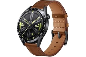 SONGSIER Skórzany pasek do Huawei Watch GT 3 Pro, Huawei Watch GT 3 46 mm, Huawei Watch GT2 46 mm, Huawei Watch GT2 Pro/GT 2e, 22 mm, zapasowy pasek do Huawei Watch GT Fashion, Sport, Active, elegancki,