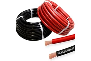 MKGT Hi-Flex 50mm² 345 Amp 0 AWG Automotive Starter/Inverter/Welding/Battery PVC Cable Wire (Red, 3 Metres)