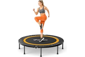 ‎MERACH MERACH Mini Trampolin - 102cm/122cm Fitness Trampolin Faltbar, Maximale Belastung 150 KG, Trampoline für Bewegungstraining Leise