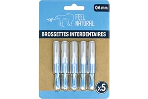 Kit 5 Brossettes Interdentaires 0,6mm - Nettoie les Espaces Interdentaires en Douceur - Nettoyage Dentaire Efficace - Accessoire Nettoyant Plaque Dentaire, Hygiène Bucco-Dentaire Feel Natural