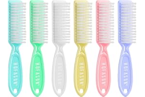 HOFASON Nail Clean Brush 6Pcs Handle Grip Nail Brush, Hand Fingernail Cleaner Brush Manicure Tools Scrub Cleaning Brushes Kit for Toes and Nails Women Men