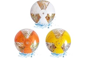 FYKZQWDS 3 PCS 11in Beach Balls, Inflatable Beach Ball, Water Toys Beach Toys for Pool Games, Summer Pool Party Toys with Inflator Summer Beach, Pool Toys for Beach, Water Recreation Balls