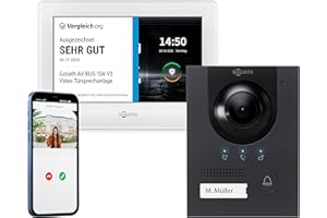 GOLIATH® Türklingel & Türsprechanlage mit Kamera & Monitor [Full HD] - Klingel mit Kamera & Monitor - Doorbell Camera - Video Sprech - & Klingelanlage mit Türöffner - Videotürklingel Weitwinkelkamera
