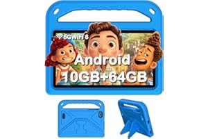 DMOAO Tablet 7 Pulgadas, Tablet Android 14 con 5G Wi-Fi 6, 10GB RAM+64GB ROM(512GB SD), Octa-Core/Widevine L1/Control Parental/BT 5.0/3500mAh, Protective Antichoque EVA Protectora, Azul