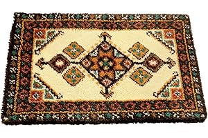 Vervaco Kit Alfombra Gancho De Pestillo Alfombras De Habitacion Alfombra Inca DIY Manualidades Adultos Set Creativo Regalo Bordado Kit Principiantes ca. 75 x 45 cm Latch Hook Embroidery