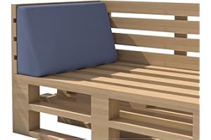 ‎CHILLY PILLEY chilly pilley Palettenkissen Gartenkissen Wasserdicht Palettenauflage Palettenpolster Indoor Outdoor Waschbar Abnehmbar Sitzkissen Rückenkissen (Seitenkissen 60x40x10/20, Taubenblau)