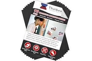 THAIBEAR Flexible Magnetic Sheets Self Adhesive, 10 cm x 15 cm, 10 Pack Sticky Magnet Sheets for Crafts, Photos and Die Storage - Peel and Stick Magnetic Tape Self Adhesive, Easy to Cut