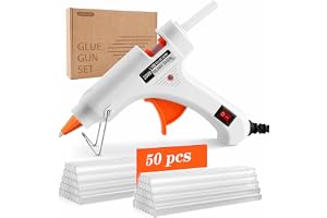 20W Hot Glue Gun Kit with 50 Glue Sticks, Fast Heat Mini Hot Melt Glue Gun, LED Light, Anti-Drip Safe Design, Ergonomic Trigger for DIY Crafts, Wood, Plastic, Home & School Projects