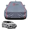 AUTOBIRSA Waterproof Car Cover Compatible with Maruti Baleno Free Bag and Mirror with Antenna Pocket, 100% All Weather Proof Cover with Custom Fit Grey Colour.