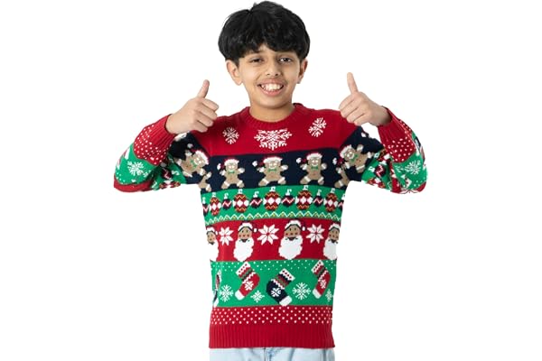 NOROZE Garçons Fille Unisexe Noël 3D Pull Enfants Xams Pullover Pull-Over Père Noël Bonhomme de Neige Renne Manchot