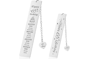 SOIREEPARTY Happy 65th Birthday Inspirational Bookmark - Keepsake with Encouragement Message for Women and Men, 65 Years Old Birthday Gifts for Mum Dad Auntie Uncle Grandad Grandma