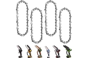AIOUHMYM 4 Stycken 10 cm Mini-Kedjesågkedjor 28 Drivlänkar | Specifikation 1/4 tum LP 1,1 mm, backsäker, lämplig för skärning