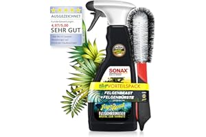SONAX FelgenBeast Sonderedition (500ml) Premium Auto Felgenreiniger Felgenpflege Set inkl. Felgenbürste - Für eine schonende & gründliche Reinigung für Alufelgen & Stahlfelgen | 2-teilig