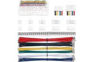 Lyeteung 420 Pièces 2.0mm JST Connecteur Kit, JST-PH 2/3/4/5/6 Broches et Connecteur Mâle Femelle, avec Câbles Pré-Sertis 22 AWG et Borne à Sertir à Broche Femelle（Simple）