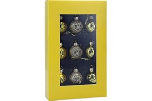 Borussia Dortmund BVB-mini bombki choinkowe (zestaw 9 sztuk), kolor złoty, ok. 3 cm, 19660700