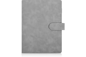 SKYDUE Raccoglitore A5, formato A5, in ecopelle, ad anelli, formato A5, ricaricabile, formato A5 (carta interna non inclusa), organizer per ufficio, scuola e lavoro di viaggio (grigio scuro)