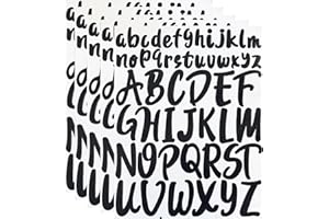JOAKAUI 5 Sheet Capital Letter Stickers 1 Inch 2 Inch Waterproof Vinyl Alphabet Stickers Self Adhesive Letters Stick On Letters for Crafts DIY Poster Window Mailboxes (Black)