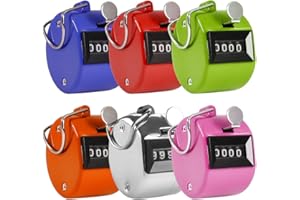 AFUNTA Contador Manual de 4 Digitos, 6 Colores Mecánico Clicker de la Palma Contador -Colores Variados Handheld Tally Counter, Ideal para Contar/Golf/Eventos/Deporte/Entrenador/Escuela