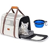 morpilot Dog Cat Carrier, Breathable Pet Carrier Bag, Travel Carrier with Adjustable Shoulder Strap, Cat Carrier with Soft Ma