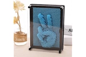 Twshiny 3D Pin Art Sculptures Novelty Plastic Mould Hand Mould Art Board and Creative Thinking Toy Clone Toy for Home and Office (Blue)