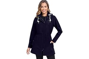 EnduaReve Regenjacke Damen Lang Wasserdicht Atmungsaktiv Regenmantel Übergangsjacke Kapuze Outdoor Jacke