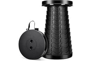 WCC Heavy Duty Portable Folding Stool - Ultra-Sturdy, Lightweight, Retractable, Collapsible Seat for Camping, Fishing, Hiking, BBQs, Indoors & Outdoors | Supports up to 180KG