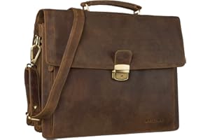 STILORD 'Noel' Cartable Cuir Homme et Femme - Porte-Documents Vintage - Sac de Travail et d'affaires pour Ordinateur 13,3 Pouces