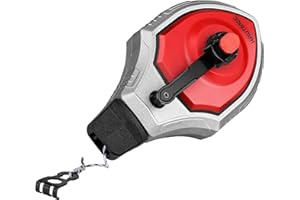 HAUTMEC Pro Aluminum Alloy Chalk Reel 30M/100ft Kit 6:1 Ratio Gear Speed Strong Chalk Line for Carpenters Builders HT0356