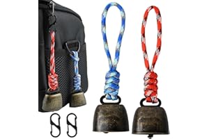 Husalsea Set di 2 Campanelli Anti Orso, Campanella a Mano in Metallo, Campanaccio Vintage per Mucca, Fischietto per Cani, Allarme di Sicurezza, Decorazione Elegante e Accessorio Multifunzione