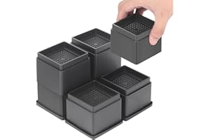 Coptiner Bedding Verstellbare Möbelerhöhung, 5cm, 10cm, 15cm, Stapelbar 8 Stück Schwerlast Betterhöhung mit Gummi-Pads, Stuhlerhöhungen, Tischerhöher, Sofaerhöher bis zu 5000 Lbs (2 Zoll)