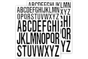 CUIDAKJ 2 Hojas Vinilo Adhesivos Alfabeto Pegatina Letras Grandes Adhesivas Impermeables Autoadhesivas Egatinas Mayúsculas y Minúsculas for Manualidades Letreros Carteles Ventanas Buzones Automóviles-Negro