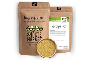 ‎TASTE MARKET GUTER GESCHMACK 200 g GRÖSSENAUSWAHL Ingwer Pulver | Ingwer gemahlen | Ingwertee | Ingwerwurzel gemahlen | Gewürz Spice | Ingwerwasser Ingwertinktur