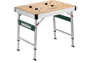 Metabo Tavolo multifunzione MWB 100, banco da lavoro mobile, tavolo da lavoro, banco da lavoro con gambe regolabili in altezza 626991000