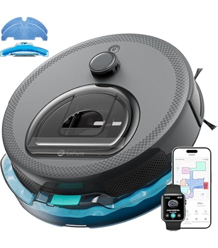 Laresar Clean Aspirapolvere Robot Evol 3S, Robot Aspirapolvere Lavatore 4000Pa con Boost Auto per Tappeto, Ultra Sottile e Silenzioso, Peli di Animali, 3 in 1, Multi-superficie