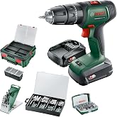 Bosch UniversalImpact 18V Ak&uuml;l&uuml; Darbeli Matkap, 2x 1,5Ah + 210 AC set + AL18V-20 in Systembox S