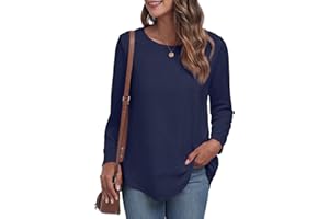 GRECERELLE Sweatshirts for Women uk Warm Crew Neck Long Sleeve Tops Women Casual Tunic Shirts