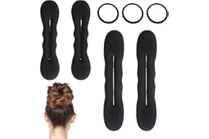 VIOLOTORIS 7pcs Hair Bun Maker, Bun Makers for Hair, Magic Bun Hair Donut Black Small Hair Doughnut Maker Sponge Hair Foam Hair Updo Tools, Hair Style Hair Styling Accessories for Girls Women(Black)
