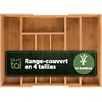 Range-Couverts Bambou Réglable 7-9 Compartiments - Organisateur Tiroir Cuisine 100% Naturel