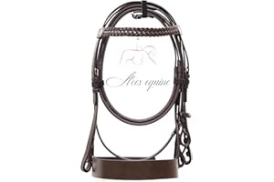 Aces Equine Hunter bridle With 2" Noseband and 1" Plated Browband Premium Quality Brown Colour (MINI SHETLAND)
